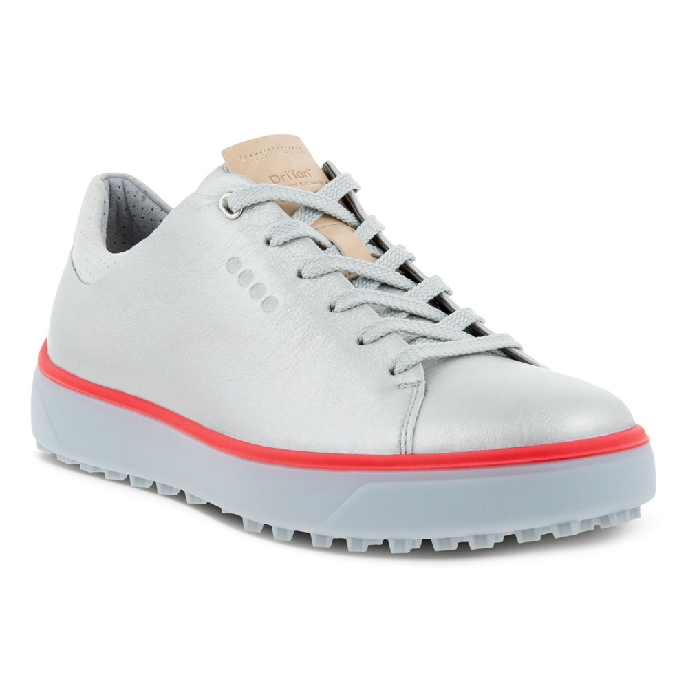 Zapatos De Golf Mujer - ECCO Tray Laced - Plateados - JRQ267538